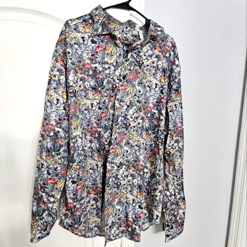 Robert Graham Long Sleeve Buttoned-Down Shirt 2XLT